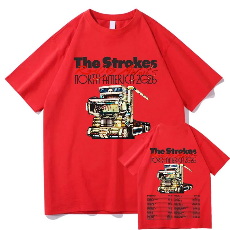 The Strokes Reality Awaits Merch Pure Cotton TShirt Simple Letter Print Tshirt Unisex Unisex Fashion Casual Short Sleeve O Neck Top