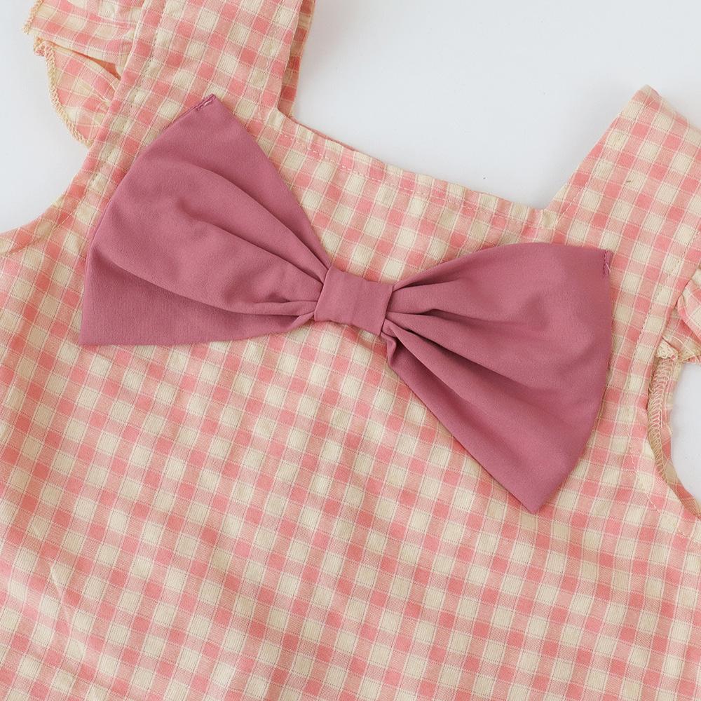 Summer Girls Plaid Camisole Dress Two Piece Set Trendy Toddler Baby Cool Outfit Fashion Children Clothing