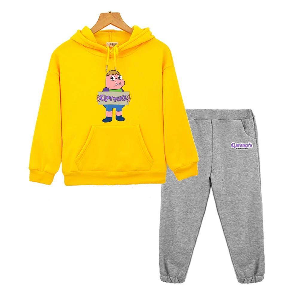 Clarence Hoodie Cartoon Print Sweatshirts 2026 Autumn/Winter Casual Family Clothing Comic Suit Boys Pullover Tops Young Children