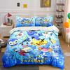 3PC Custom Name Pokemon Cartoon Print Bedding Set Duvet Cover 1 Duvet Cover 2 Pillowcases Adult and Children Bedding Set Luxury