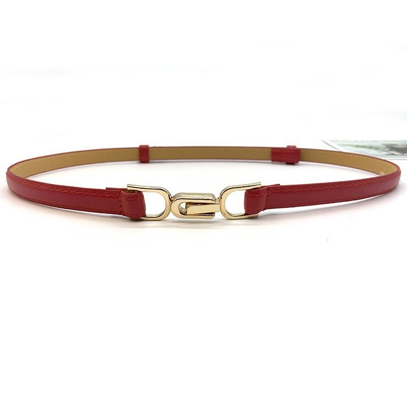 1 PCS Adjustable No Hole Matte Buckle Women Belt Slim PU Leather Strap For Dresses Shirts Black Waistband Fashion Accessory