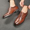 New Men's Dress Leather Shoes Luxury Fashion Groom Wedding Shoes Men England Style Derby Shoes Plus Size 38-46