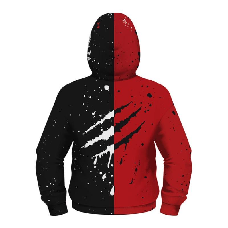 Boys Spring Autumn Spider Series 3D Digital Print Kids Roleplay Masked Long Sleeve Hooded Sweatshirt Kids