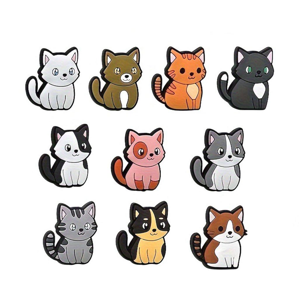 10PCS Handmade Pendant Silicone Cat Bead Craft Kits Creative Keychain Making Supply Necklace Making Kits Animal Beads