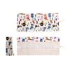 12/24/36/48 Holes Multifunctional Pencil Bag Canvas Pencil Case Lovely Animal Pencil Roll Canvas Pencil Wrap for Artists