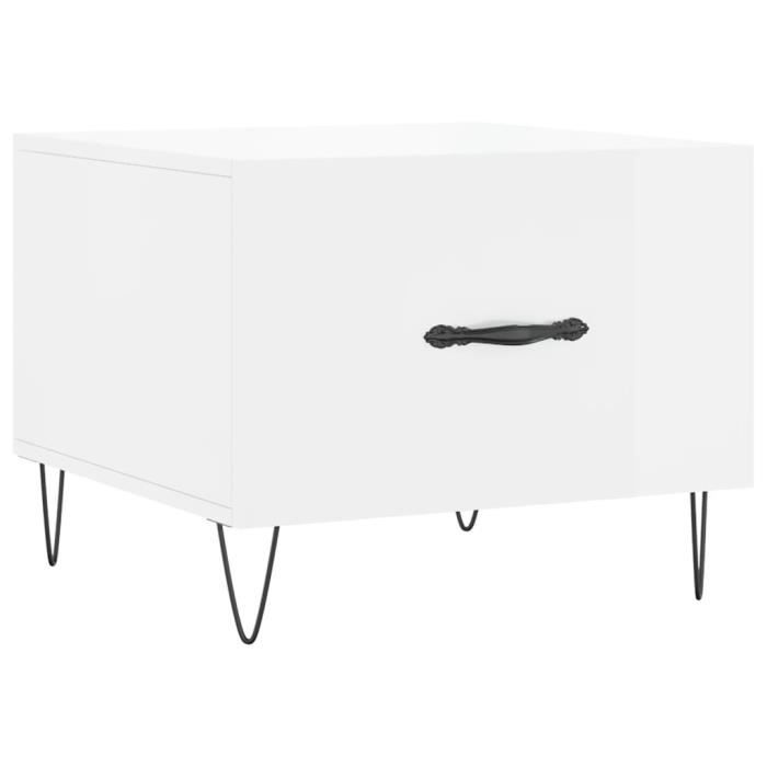 VidaXL Table basse blanc brillant 50x50x40 cm bois d'ingénierie 829384