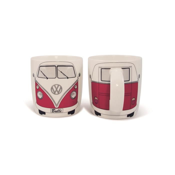Tasse à café - vw volkswagen t1 bulli - rouge - rond - pour adulte