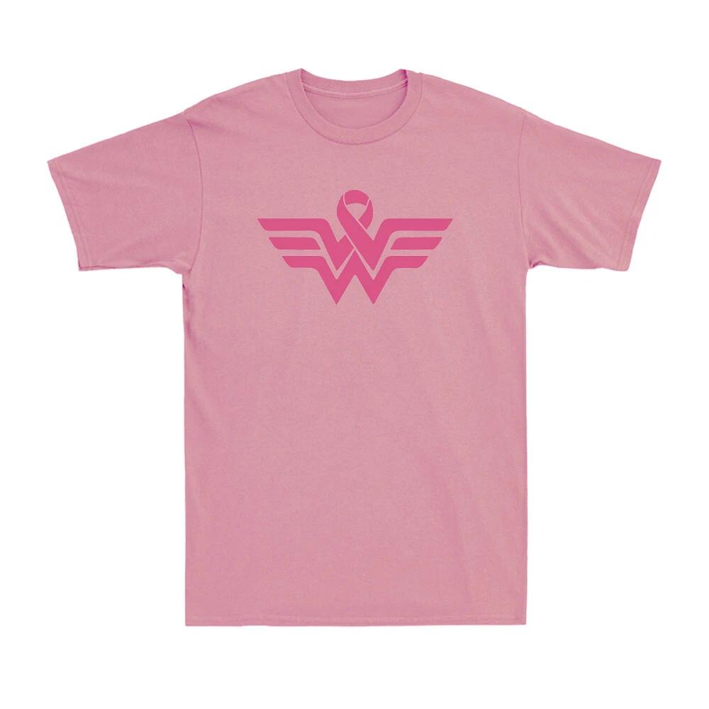 Ribbon Pink Logo - Support Breast Cancer Awareness Warrior Gift Unisex T-Shirt L