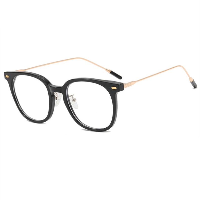 Design Fresh Korean Style Frame Anti Blue Light High Vision Glasses 0 Degree Decoration Eyeglass Customizable Prescription Lens