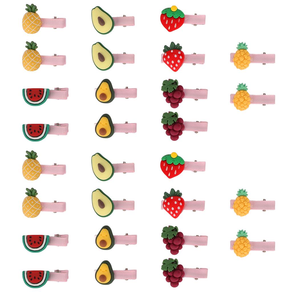 28pcs Pet Hair Clip Multipurpose Fruit Shape Dog Hair Barrettes for Small Medium Cats and Dogs