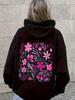 Fashionable Printed Hoodie for Women with a Cartoon Letter Design And Pockets.