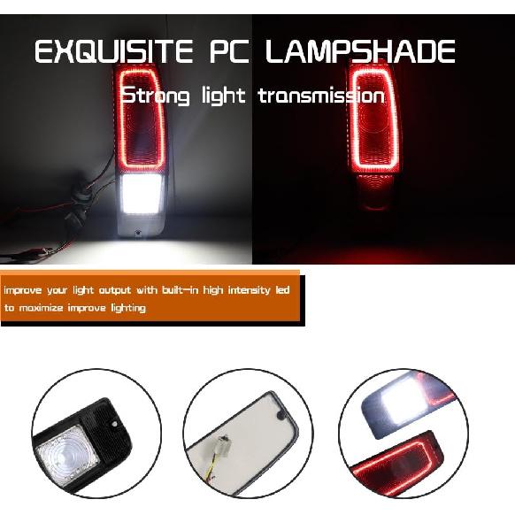 For 1967-1972 Ford Styleside F100/250/350 TRUCK,1967-1974 Ford Econoline E100/200/300,1967-1977 Ford Bronco Rear Tail light Smoked Lens