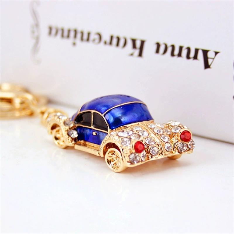Mini Kever Auto Strass Auto voor Mannen Vrouwen Auto Decoraties Perfecte Kerstcadeaus Tas Bedeltje beige