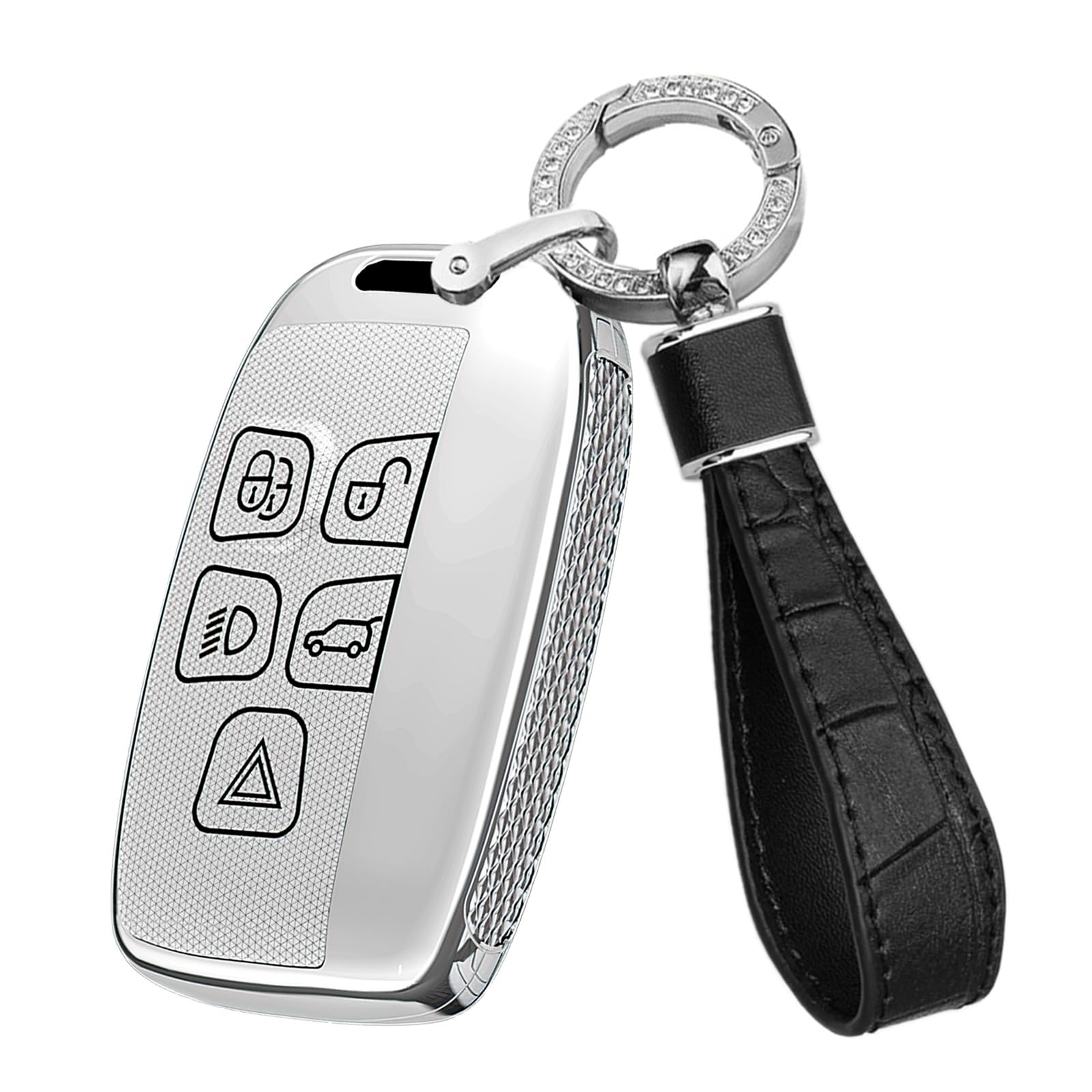 

TECART Range Rover Dedicated Key Case, Key Cover, Key Holder, Range Rover, LR2, LR4, срібний