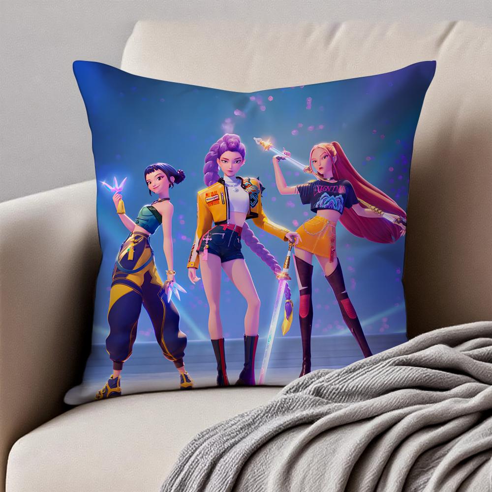 Popular Virtual American Band HHUNTRX Cushion Cover Pillowcase Antidustmite Invisible Zipper Short Plush Sofa Cushion