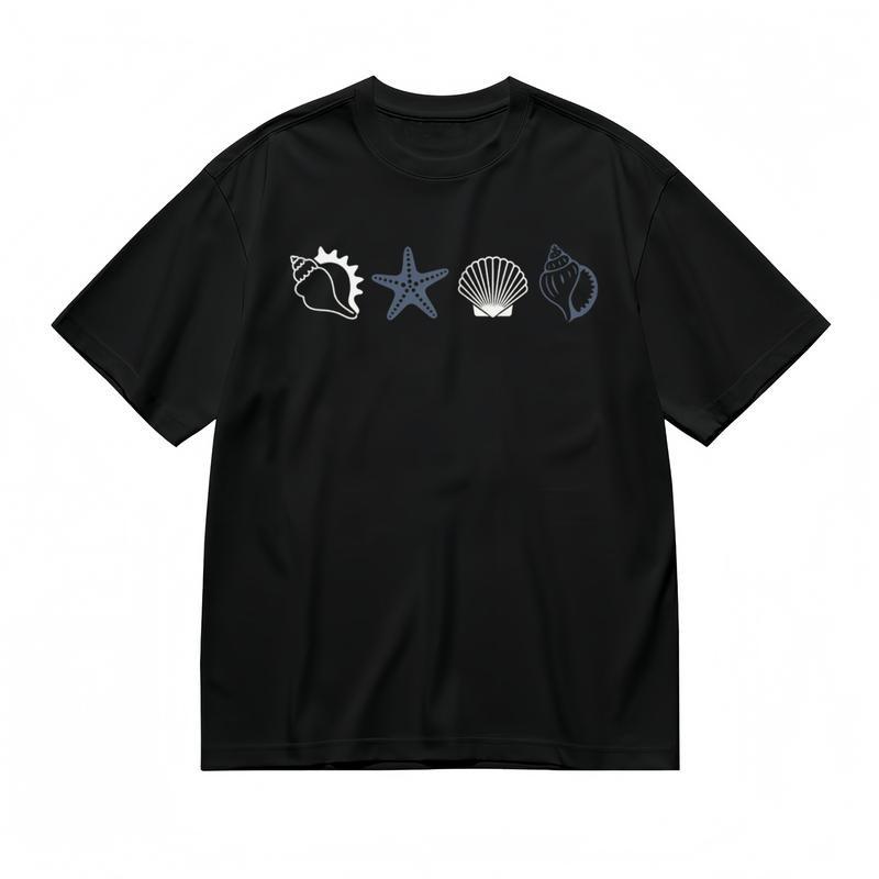 Women's Comfortable Comfy Classic T-Shirt Marine Life Geometric Design Tee