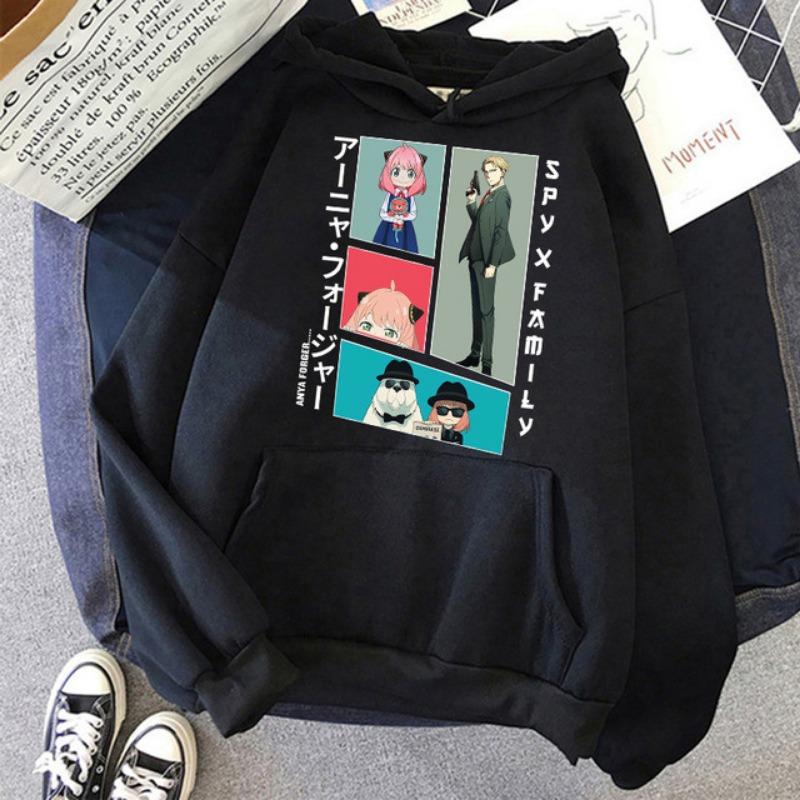 Nowy sweter z nadrukiem kreskówkowej dziewczyny anime dla kobiet, wersja koreańska, styl college'owy, bluza z kapturem