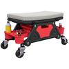 Workshop Stool with Wheels, Storage Tray, 35cm High Rolling Stool, Up To 135 Kg Load Capacity, Grey