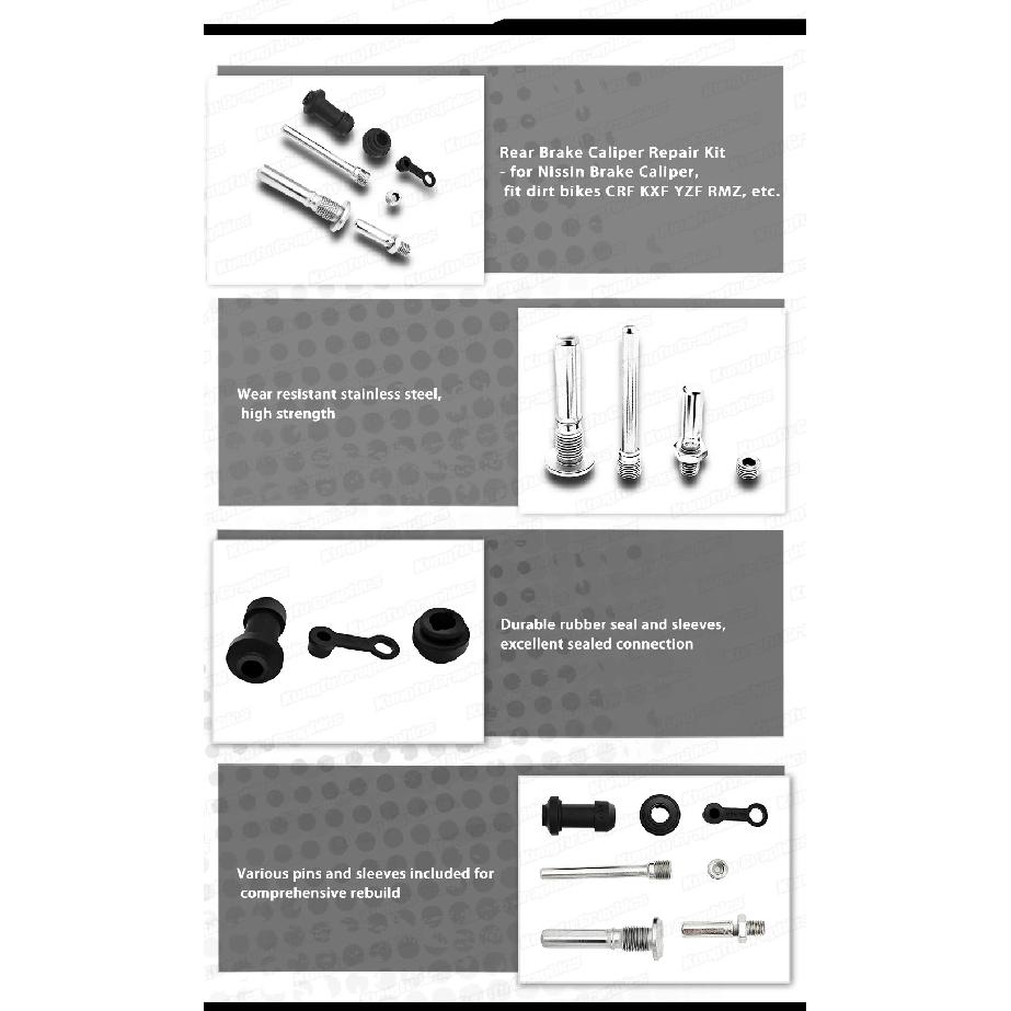 Motorrad Hinterradbremse Reparaturkit Bremssattelschrauben Bolzen Bremssystem für Nissin/NISIN Bremssattel CRF KXF YZF RMZ