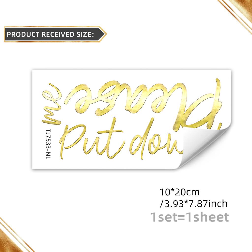 A Variety Of Hand-Painted English Letters Put Me Down Slogan Bronzing Toilet Sticker Bathroom Bathroom Wall Sticker