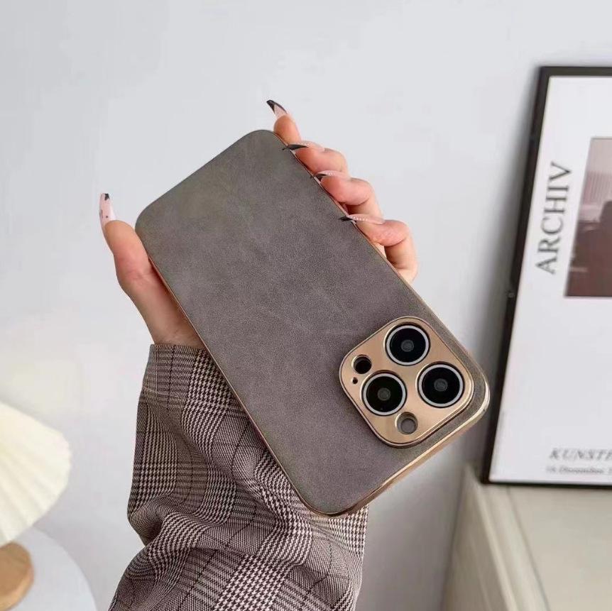 Electroplated Suede Protective Case for iPhone 14/13 Pro Max