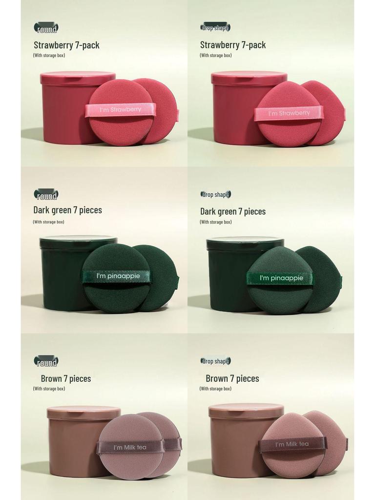 Faction Strawberry Pie Dual-Use Non-Latex Powder Puff - Dry & Wet Makeup Beauty Sponge