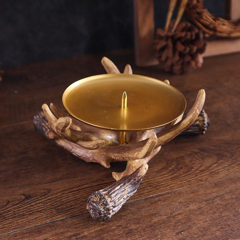 

1 Antler Candle Holder Resin Ornament, Rustic and Elegant Design, Perfect for Home Decor, Table Centerpiece