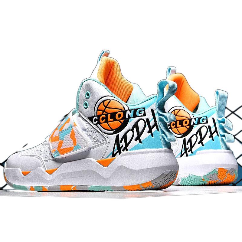 Velcro Primary School Basketball Shoes Men's 2025 Autumn New Children's Middle and Older Children's Sneakers High-top Casual Sports Shoes