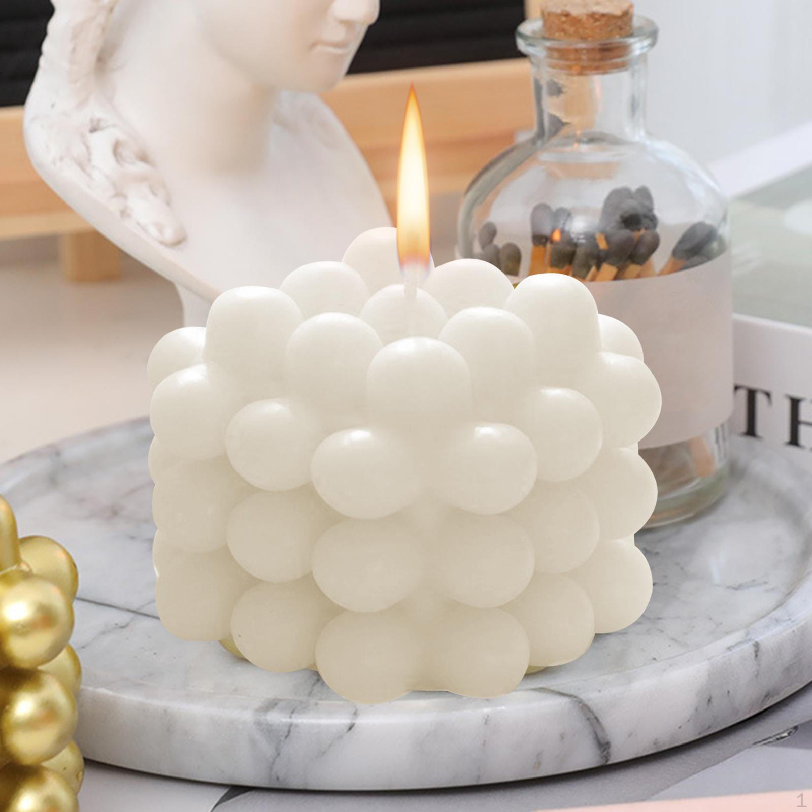 

3D Scented Decorative Candle Long Time Burning Creative Relaxing Smokeless Soy for Bedroom белый