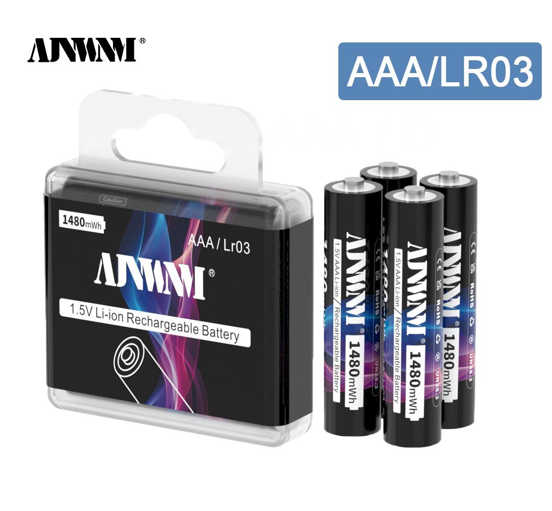 

AJNWNM 1480mWh AAA аккумуляторная батарея 1.5V Li-ion AAA аккумуляторная батарея аккумуляторная батарея aaa
