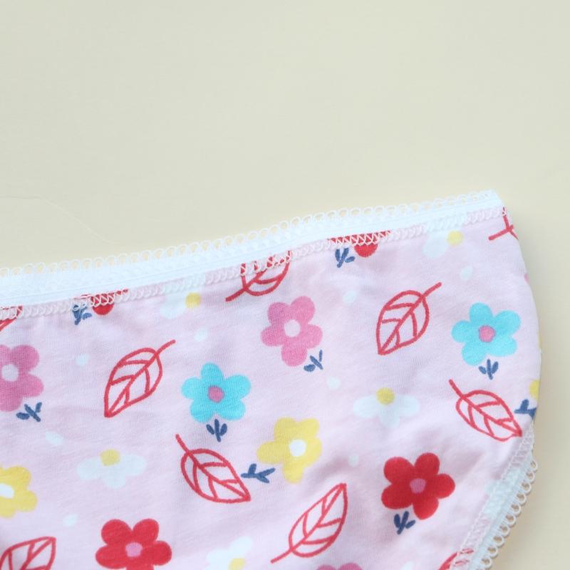 12PC/Set Baby Girls Briefs Cotton Panties Kids Floral Underwears Children Short Underpants For 2-12Years