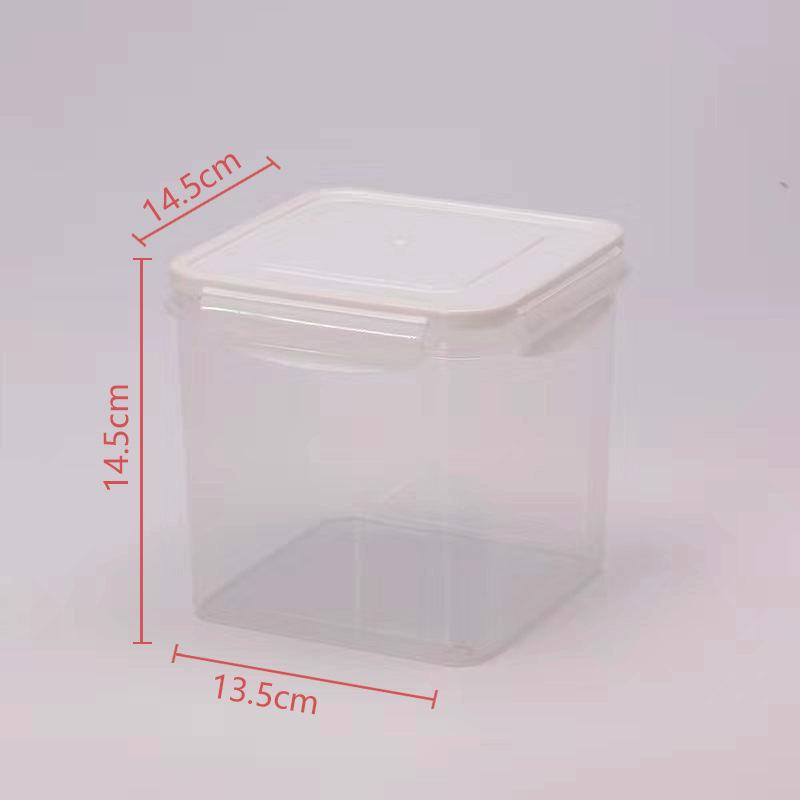 Cat food box, square plastic food container, grain storage box, plastic sealed box, freeze-dried food container, food storage box, freshness Small Size(13.5X14.5X14