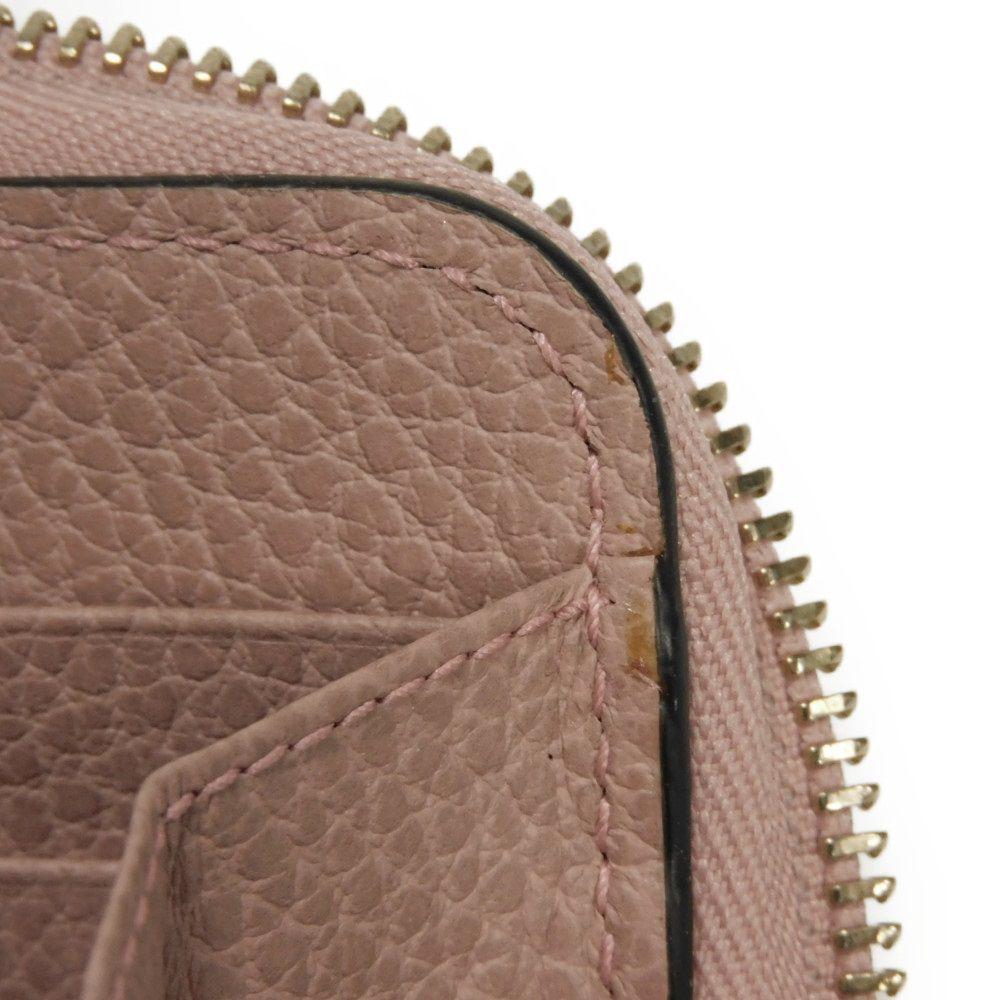 Used 9539 Double G Zip Around Wallet, 449347 CAO0G 5806 7940, Calfskin Zip Around Interlocking G, Soft Pink, Women's