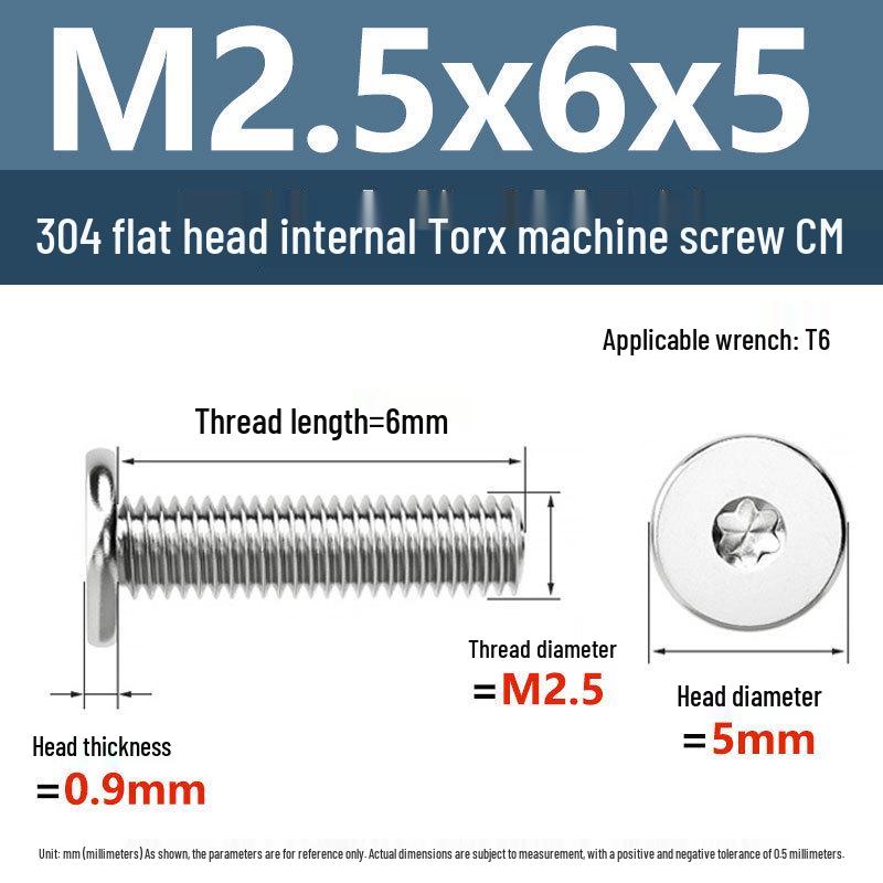 Yigu 304 Stainless Steel Thin Flat Head Torx Screw M2-M8 for Computer Machines