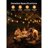 Outdoor-String-Lights-Patio-Lights, 100FT ST38 Shatterproof Dimmable Waterproof Connectable LED Christmas Lights, Hanging Outside Light for Backyard,