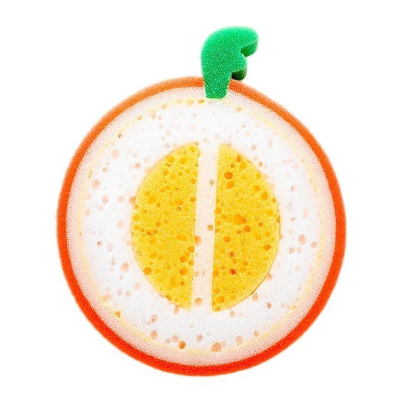 Multi Purpose Fruit Print Sponge Scrub Pad Thickened Design for Kitchen Cleaning Dish Washing Stain Removal Cloth
