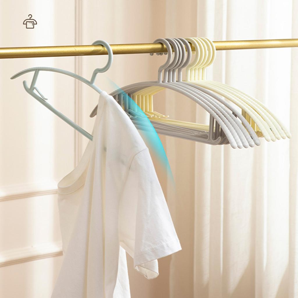 10pc Unmarked Anti-slip Clothes Hanger Dormitory Bed Clothes Hanger Household Thick Clothes Stand Adult Plastic Clothes Support Clothes Drying Rack