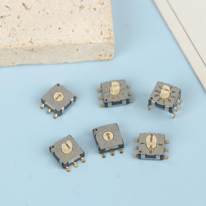 2Pcs Mini Encoder Rotary Encoder Switch Bcd8421 Multi Gear Band Knob Switch Smd Band Switch