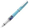 Xezo Speed Master Fountain Matte Sky Paua Abalone Chrome Lightweight Brass Pen, Extra-fine Nib. Blue, Shell. Plated. Body.