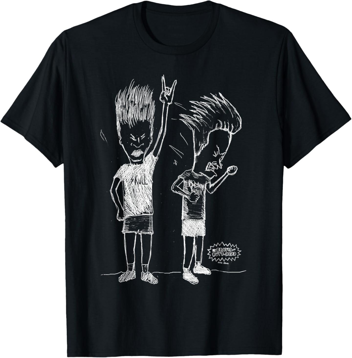 Beavis and Butt-Head Head Bang Sketch T-Shirt M