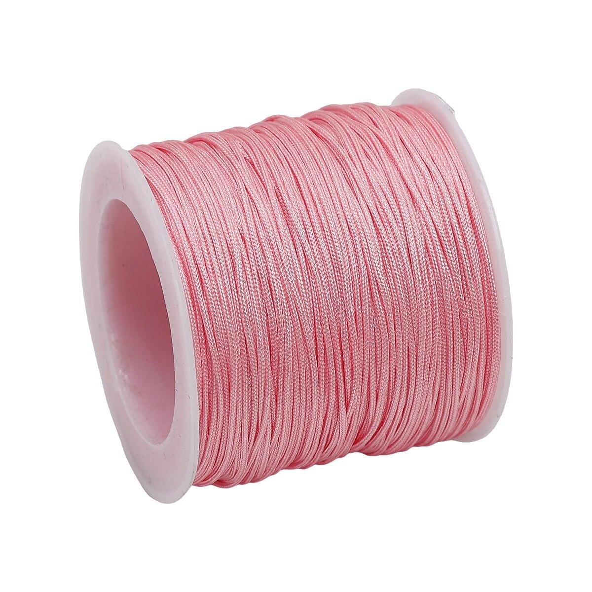 

1 рулон плетеной нефритовой нити ювелирные изделия бисерные аксессуары DIY материал браслет ожерелье плетеный шнур длина линии 50 м 0.8mm розовый