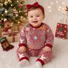 Kids Christmas Long Sleeve Round Neck Top and Pants Set for Boys Girls, Cute Winter Warm Outfit