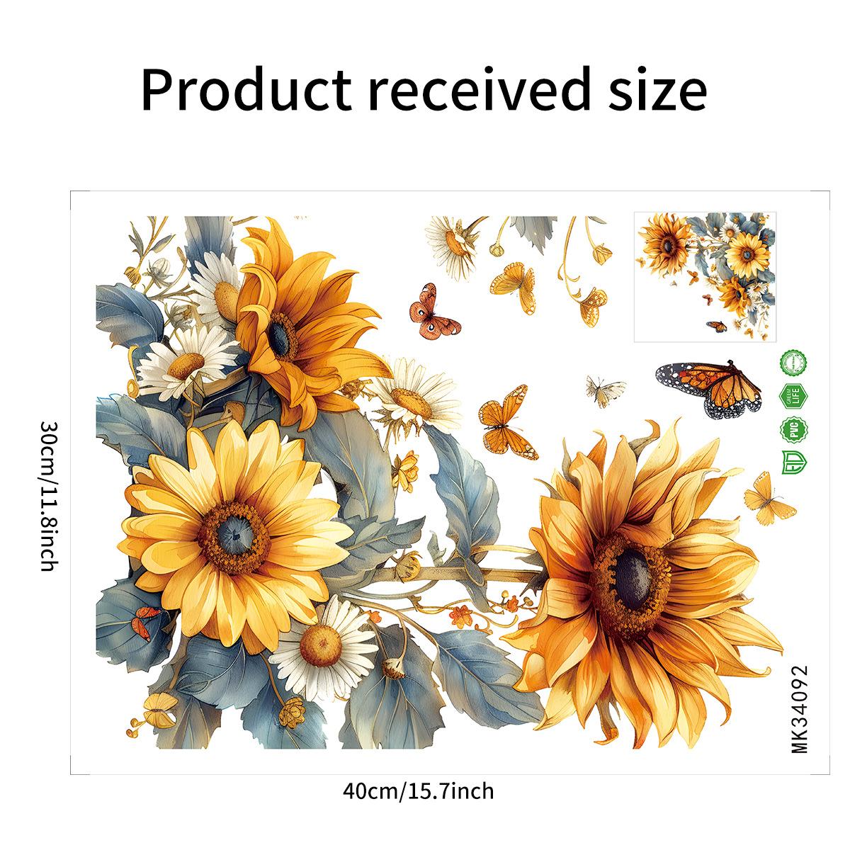 New Creative Sunflower Butterfly Refrigerator Sticker Bedroom Living Room Home Wall Decoration