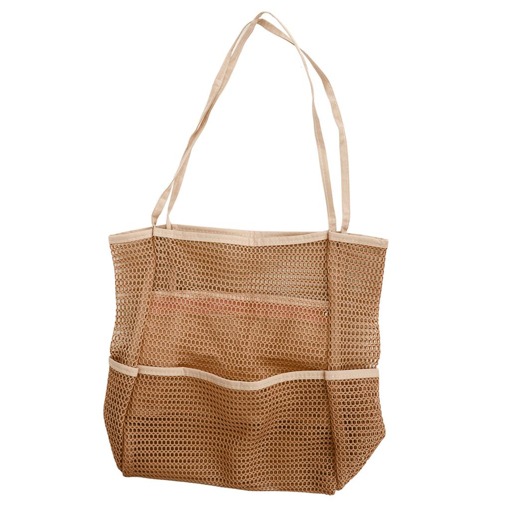 Mesh Beach Handbag Multiple Large Capacity Shoulder Bag for Travel Swimming Pool Picnic Camping