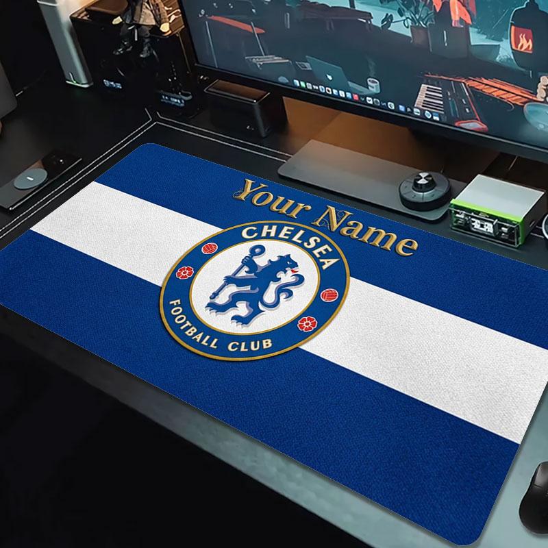 Chelsea F Custom Name Large Size Mouse Pad Large Gaming Table Cushion Non-slip Laptop Tablet Big Mousepad XXL Mat Mini PC Playmat With Lock Edge