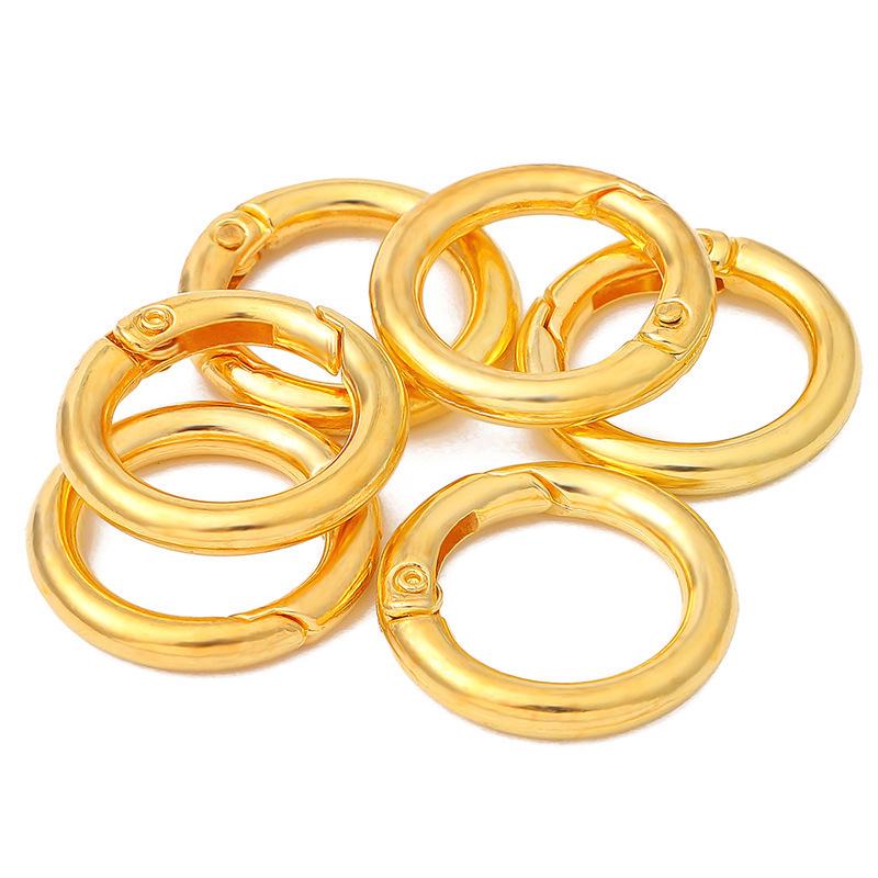 

5 цветов сплава пружинные кольца - открывающиеся брелоки и крючки для сумок для изготовления украшений своими руками 26*19*3.7mm, 5 pcs/pack