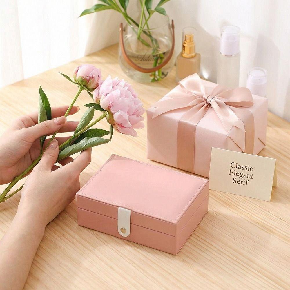 Large Capacity Jewelry Boxes PU Leather Jewelry Display Case  Jewelry Storage