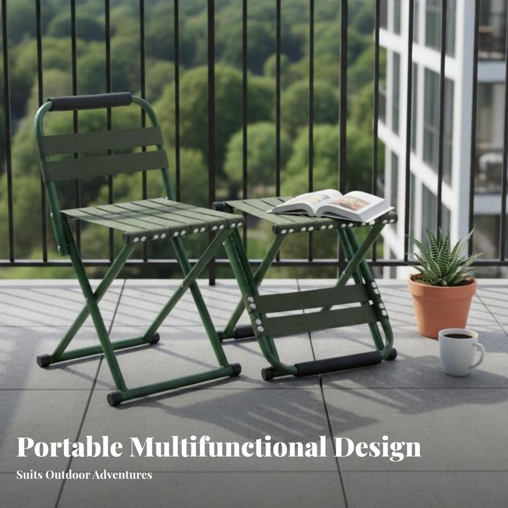 Foldable Camp Stool Portable X-Shaped Frame Camp Chair Foldable Sturdyduty For Outingers