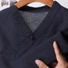 Jinjv Men's V-Neck Linen Blend Short Sleeve T-Shirt