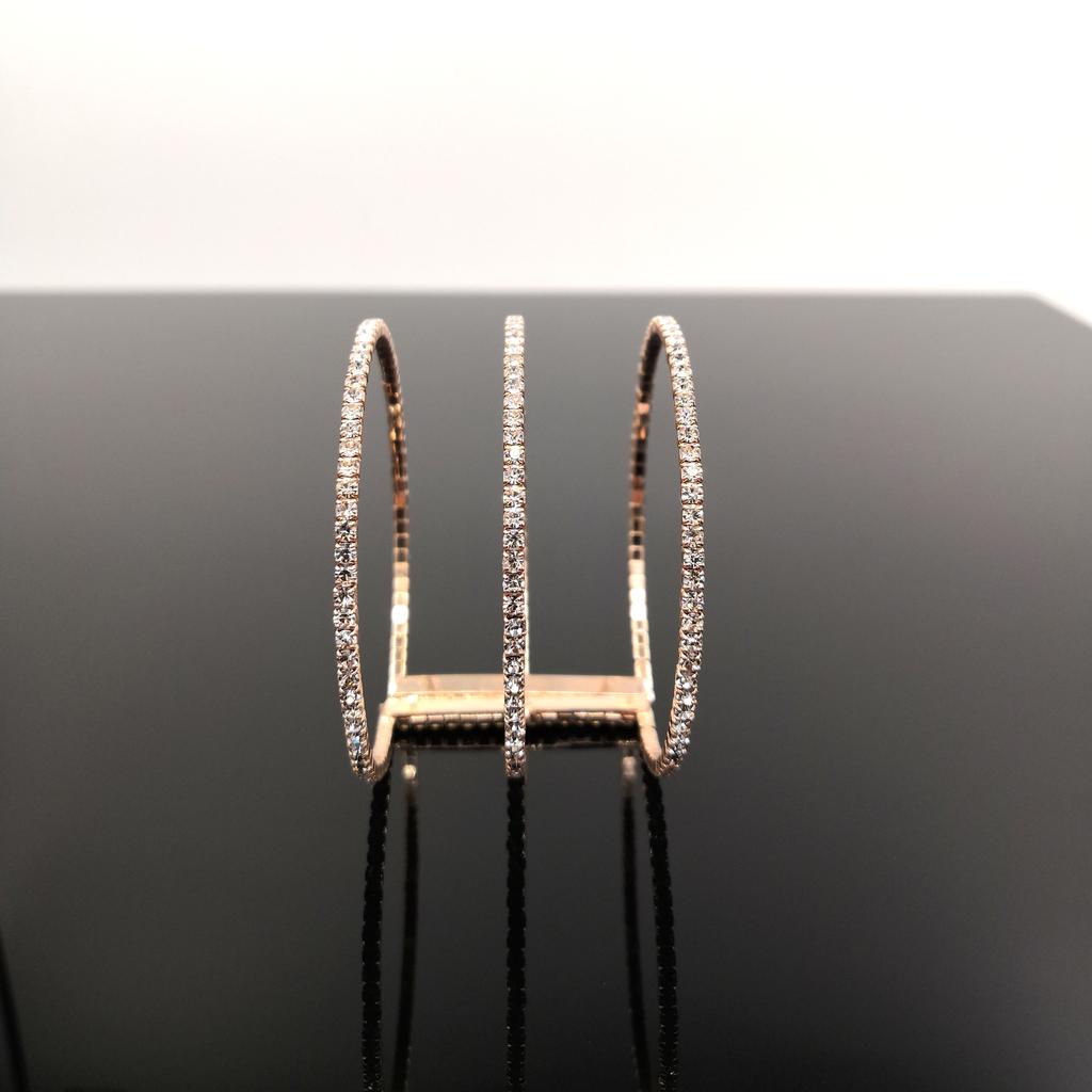 Punk Crystal Bangle Costume Rhinestone Jewelry Statement Big Bangle